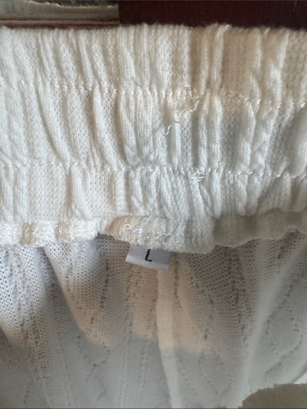 Women's white Wide-Leg Knit Pants with Matching Hooded Top - Picture 6 of 9